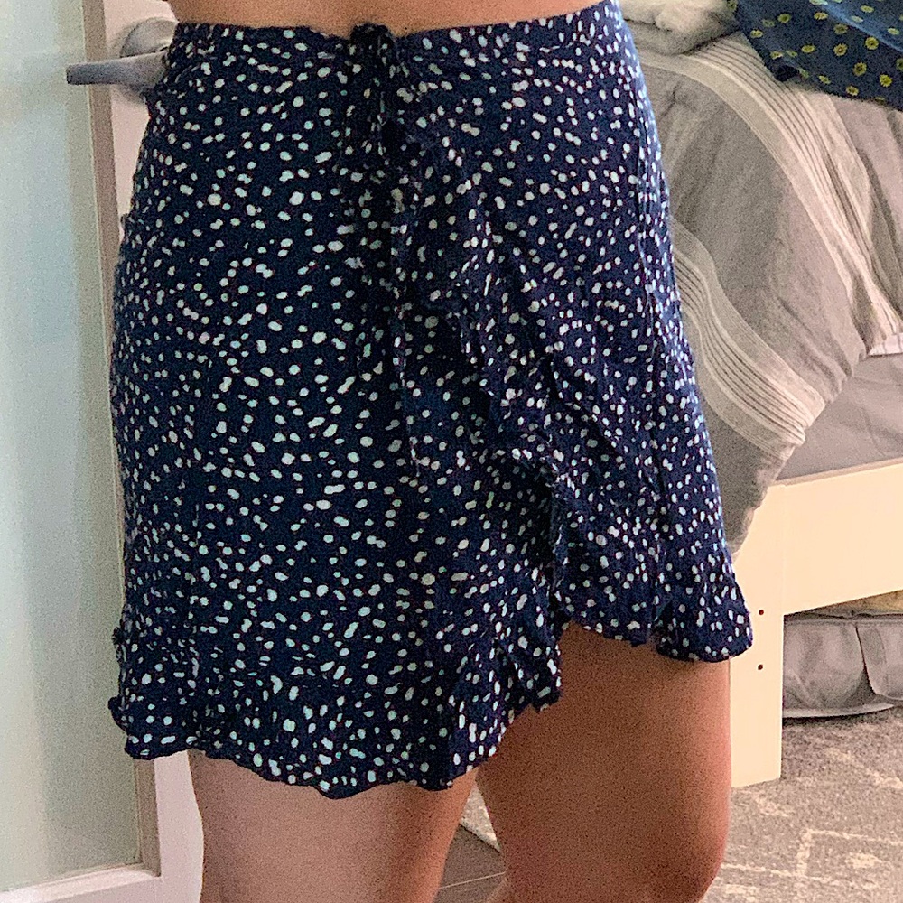 J.crew Navy Blue Faux Wrap Mini Skirt